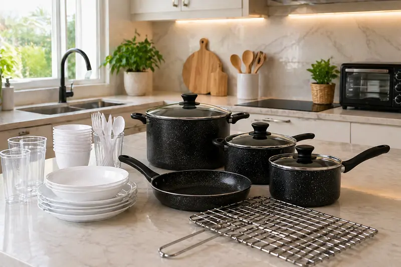 Cuisine équipée pour préparation de repas casher dans un appartement à Saint-Martin